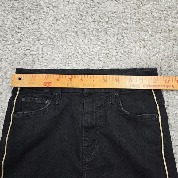 Mother High Waisted Looker Jeans Womens 25 Not Guilty One Liner Black Skinny - Picture 11 of 16